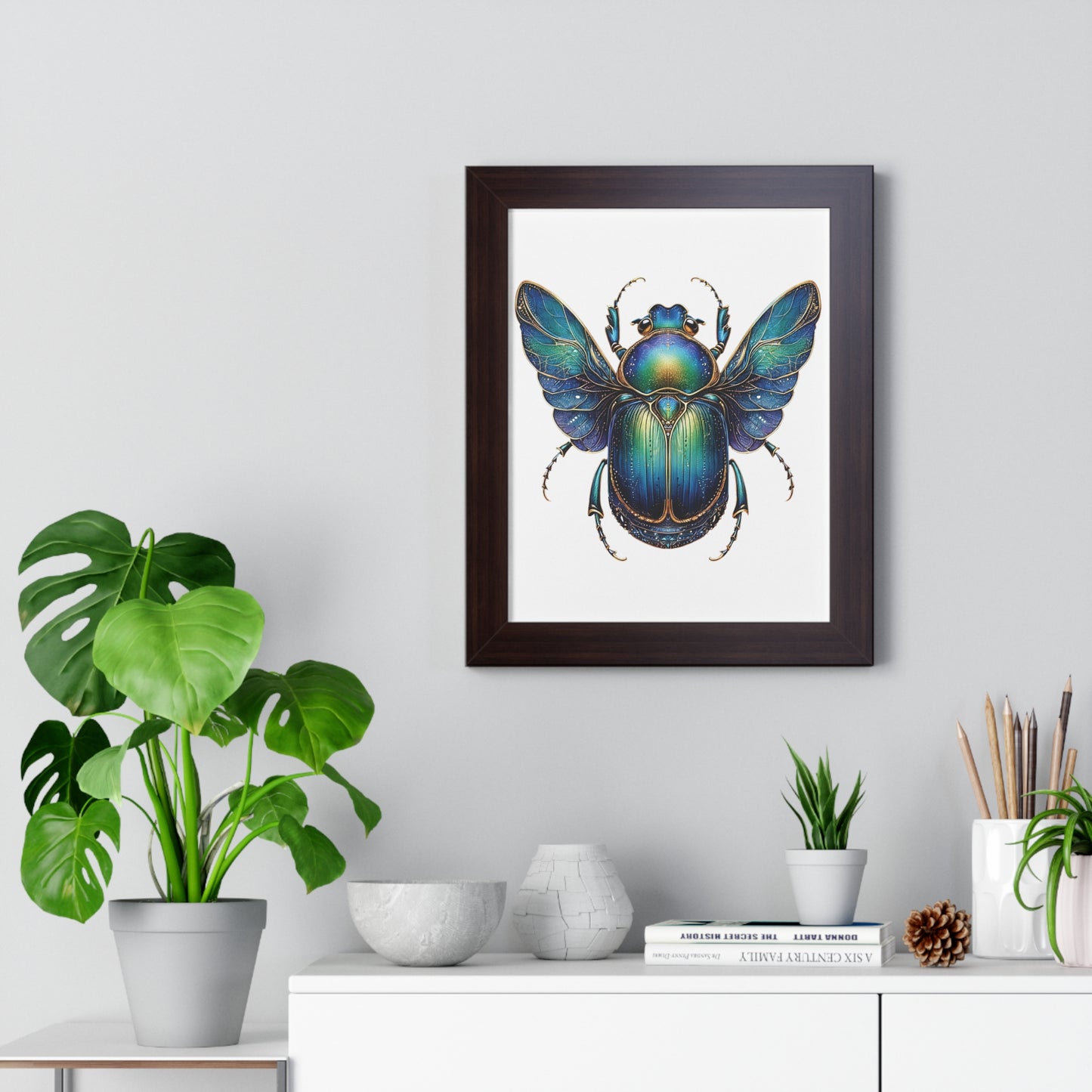 Vertical Poster Scarab on White BG