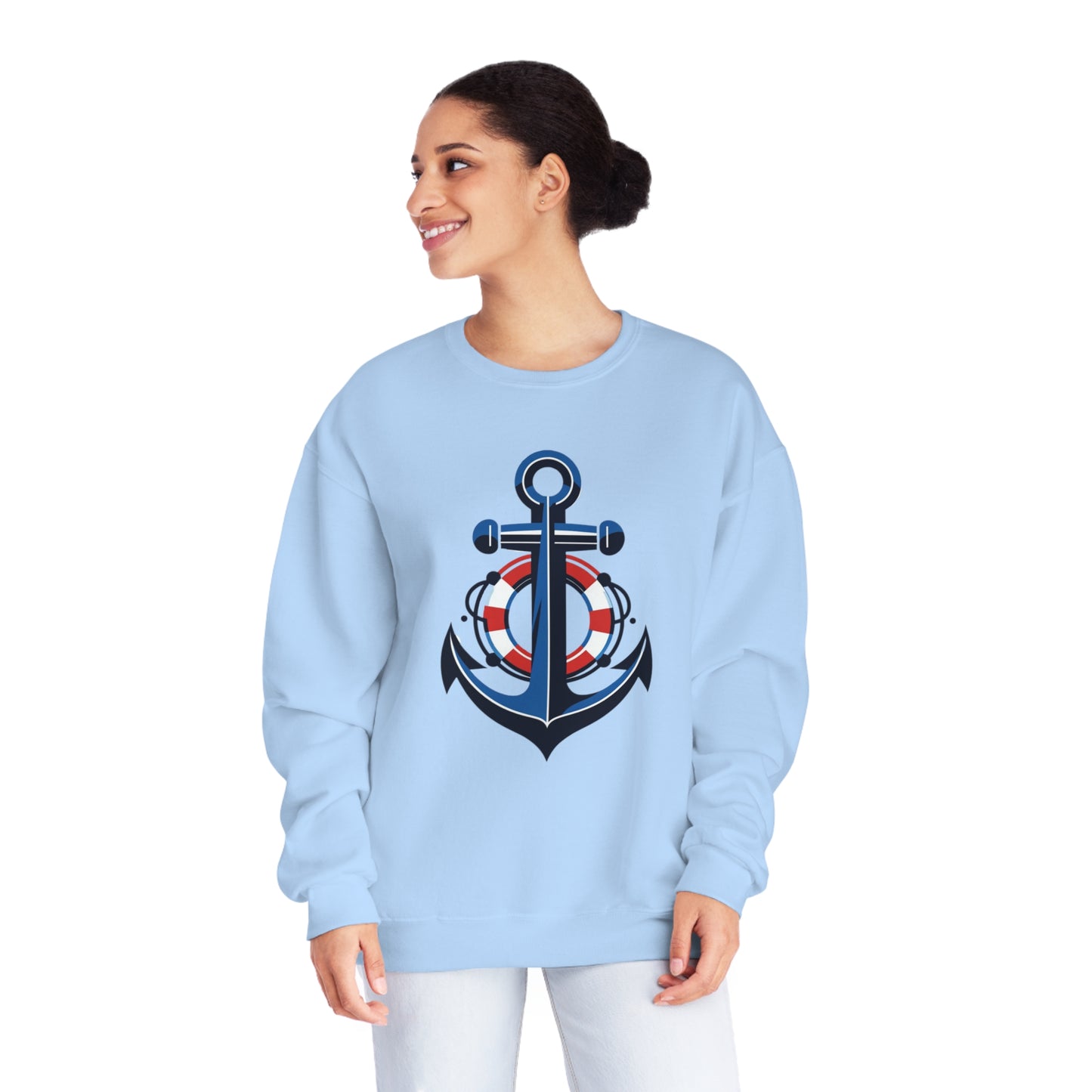 Unisex NuBlend® Crewneck Sweatshirt Anchor and Life Saver