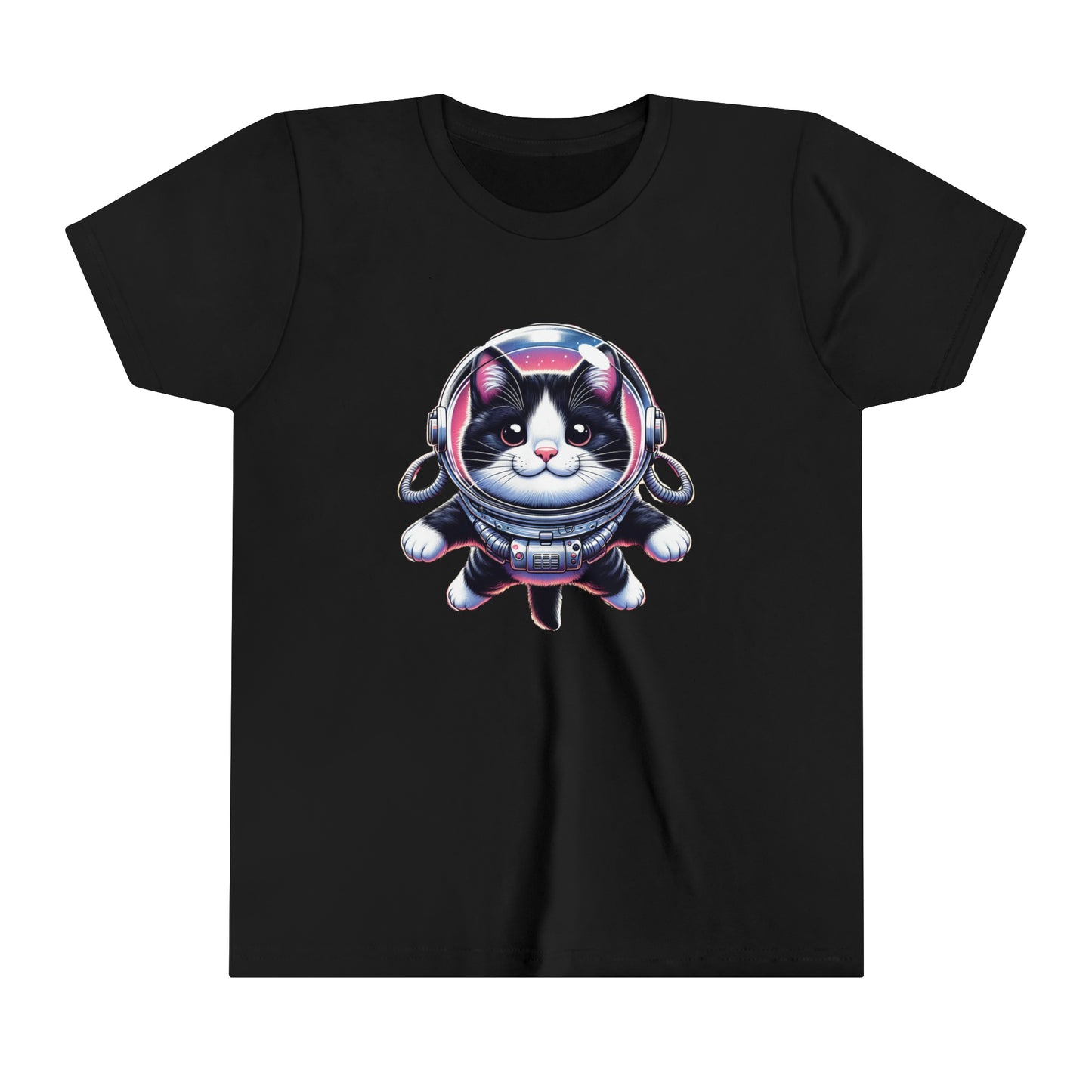 Space Cat, Tuxedo Cat,  Youth Short Sleeve Tee