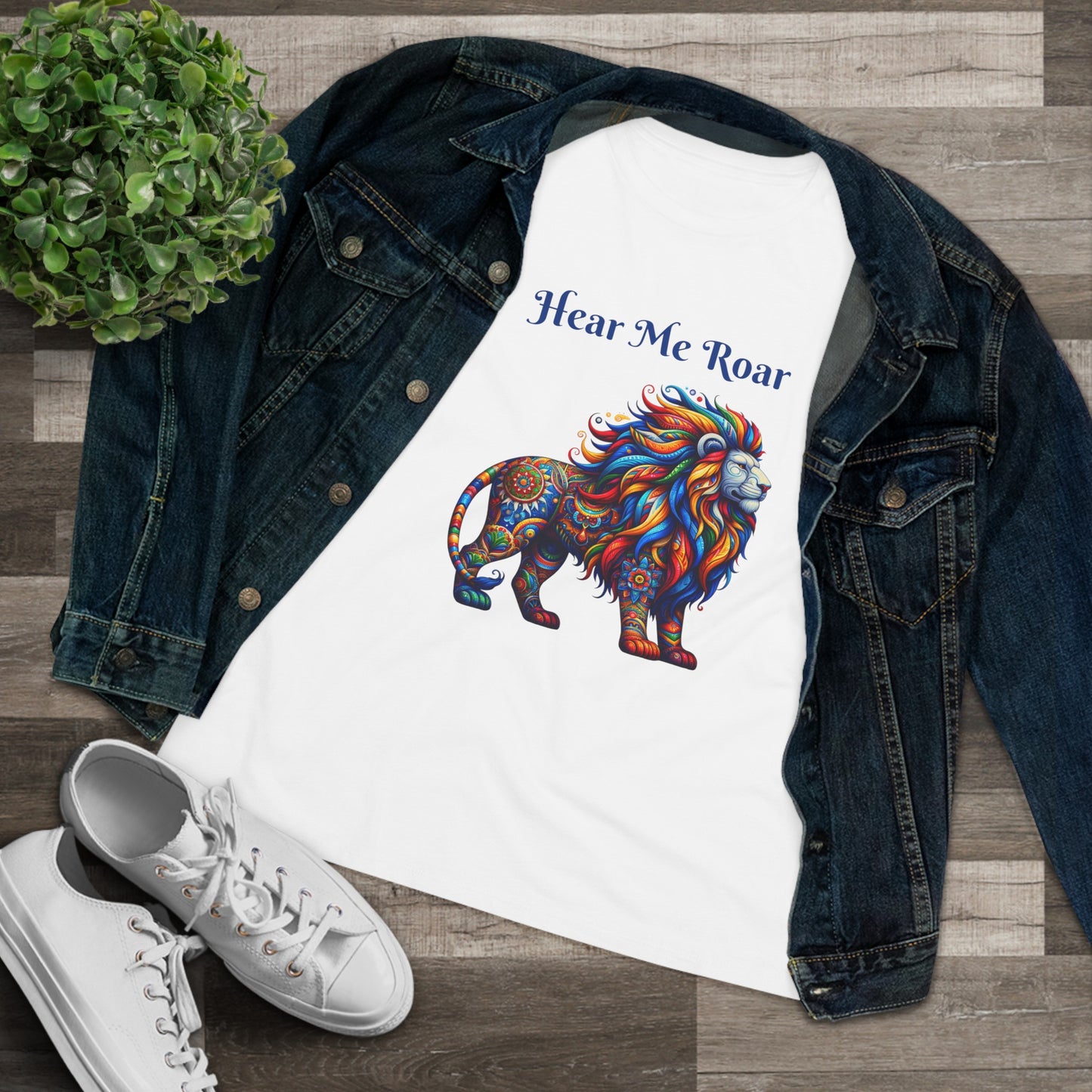 Women's Cotton Tee Alebrije Lion