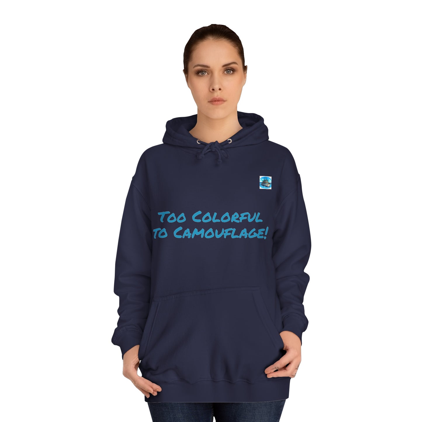 Unisex College Hoodie Alebrije Hummingbird too colorful to camouflage