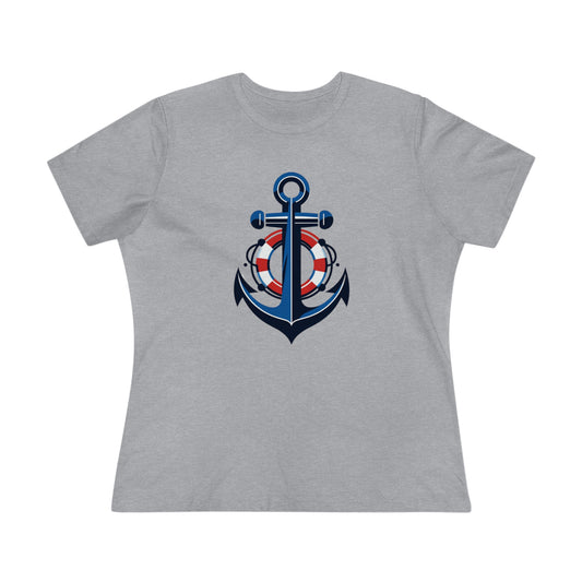 Women's Cotton Tee Anchor and Life Saver