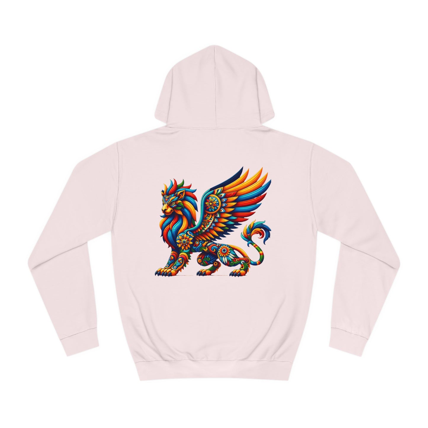 Unisex College Hoodie, Alebrije, Lion Griffin, too colorful to camouflage