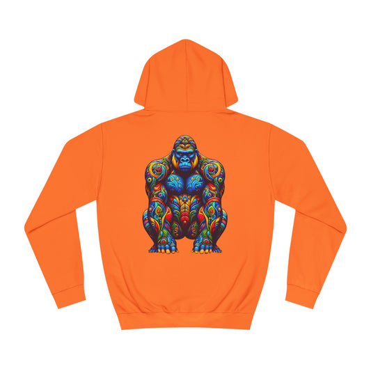 Unisex College Hoodie Alebrije Gorilla too colorful to camouflage