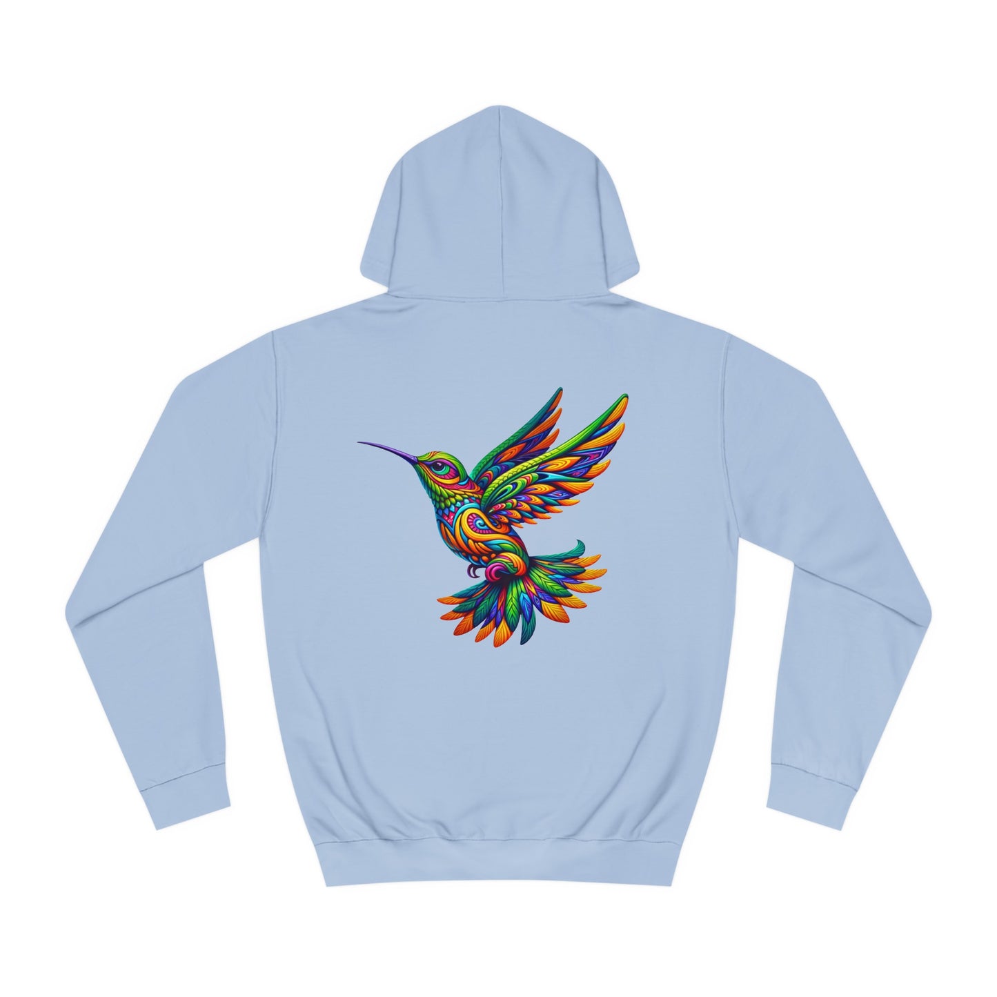 Unisex College Hoodie Alebrije Hummingbird too colorful to camouflage